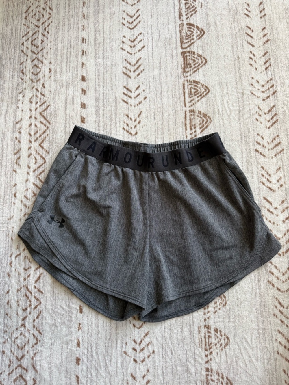 Under Armour Dark Gray Athletic Logo Waistband Shorts